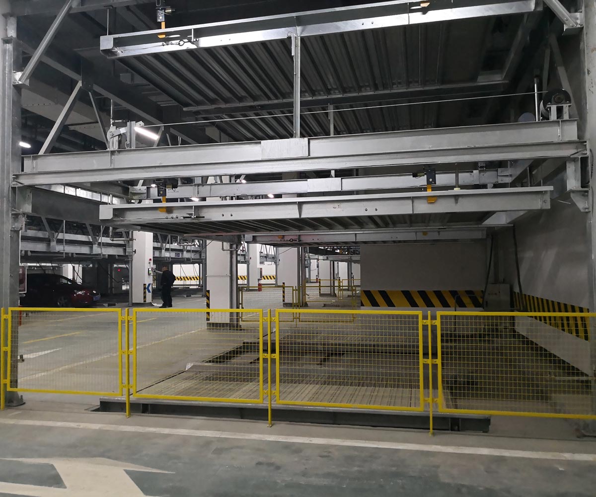 昆明市负二正二地坑式PSH4D2四层升降横移机械式立体停车设备